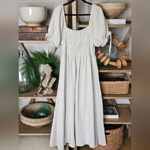 Rylee + Cru Women's Dallas Maxi Dress - Blue Micro Stripe Size XL